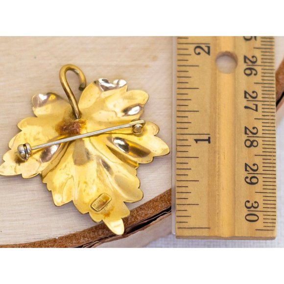 Vintage Gold Filled Vine Leaf Brooch - Bi1 - Picture 3 of 3